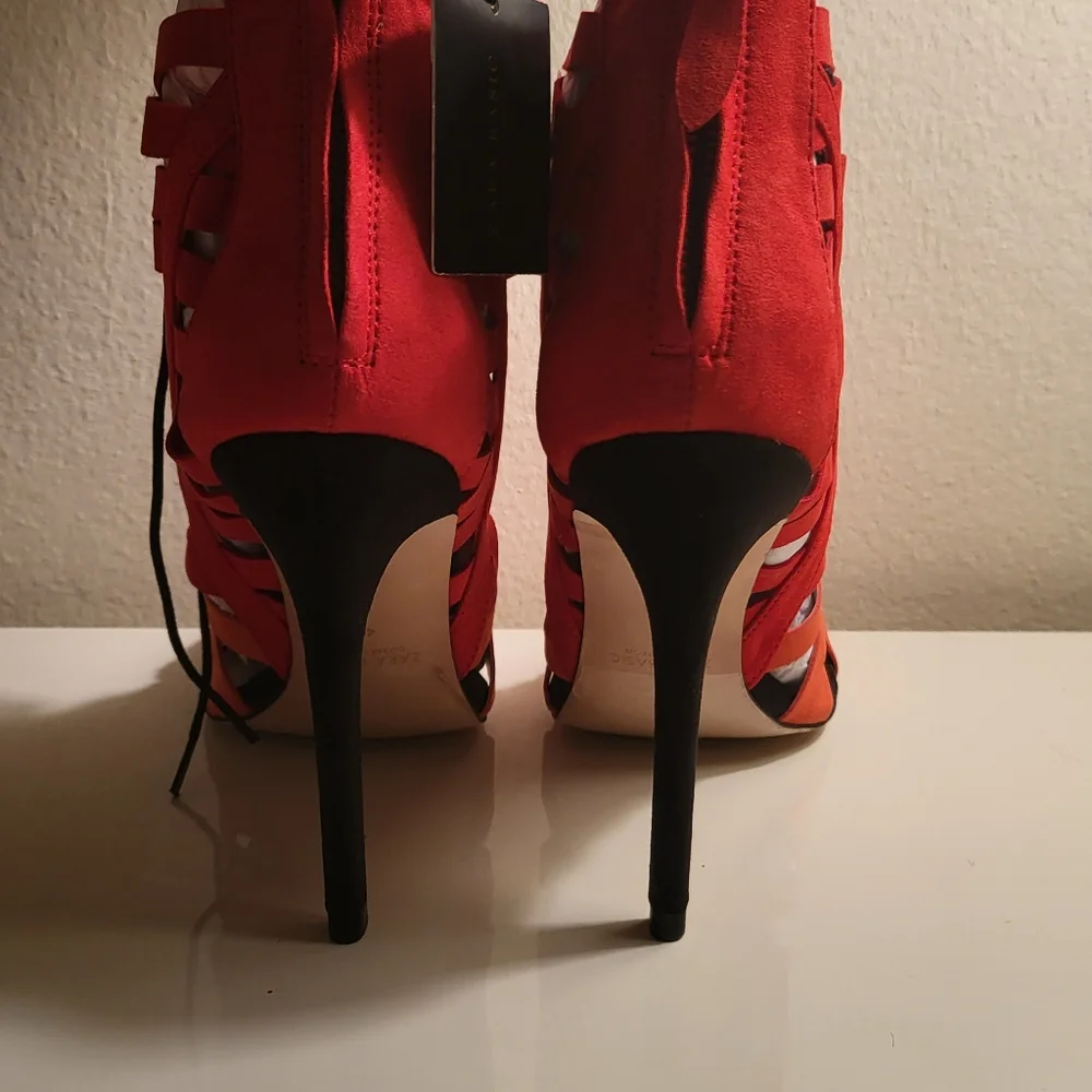 Zara heel sandals lacets size 9 - Picture 4 of 8
